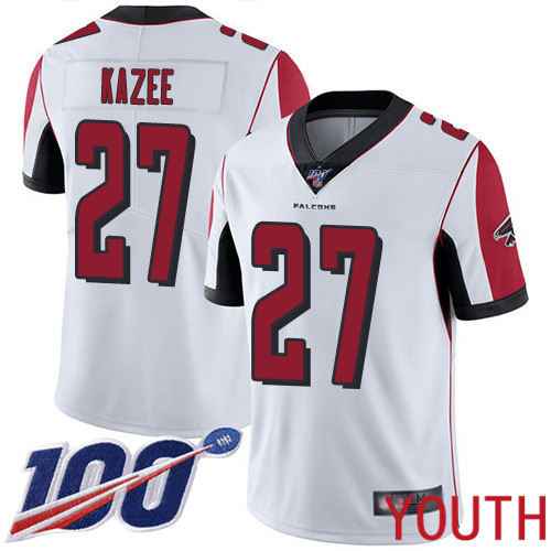 Atlanta Falcons Limited White Youth Damontae Kazee Road Jersey NFL Football #27 100th Season Vapor Untouchable->atlanta falcons->NFL Jersey